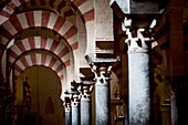 The arches of the Mosque and Cathedral of Cordoba, Andalusia, Spain.