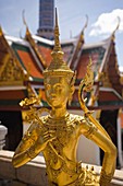 ASIA THAILAND BANGKOK MAHARAT ROAD Sculpture representing a god at the upper terrace at the Grant Palace of Bangkok