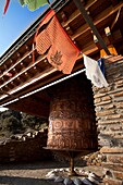 Prayer wheel Osel Ling Buddhist center in the Alpujarra, Granada, Andalusia, Spain