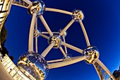 Atomium Recently restored with new lighting Brussels  Belgium