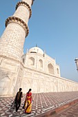 Close-up of the Taj Mahal in Agra, India