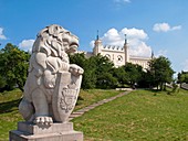 Lion statue by Lublin Royal Castle, Poland