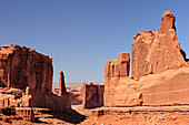 Rock spires in Park Avenue, Arches National Park, Moab, Utah, Southwest, USA, America