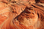 Red sandstone formation, The Wave, Coyote Buttes, Paria Canyon, Vermilion Cliffs National Monument, Arizona, Southwest, USA, America