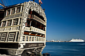 Altes Segelschiff im Hafen, Malaga, Andalusien, Spanien, Europa