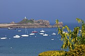 France, Cotes d' Armor, Perros Guirec, Port Blanc, Pink granite coast, boats