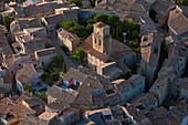 Southern France, Vaucluse, Sablet, aerial view of the town