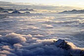 Southern France, Hautes Pyrenees, Pic du Midi de Bigorre Observatory, clouds