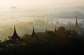 Myanmar (Burma), Mandalay State, Mandalay, from Mandalay Hill, view on Sandamuni pagoda and Atumashi monastery