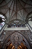 England,London,Westminster Abbey,Fan Vaulted Ceiling of the Chapter House
