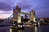 England,London,Tower Bridge and River Thames