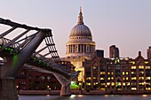 England,London,Millenium Bridge and St Paul's Cathedral