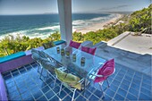 SOUTH AFRICA  -  WESTERN CAPE PROVINCE - TERRACE OF A HOLIDAY HOUSE AT KEURBOMSTRAND AT THE EDGE OF THE INDIAN OCEAN - OK FOR EDITION, PRESS AND ADVERTASING .