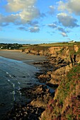 France, Finistère (29), Bay of Douarnenez, the sandy coast to Plomodiern, at sunset