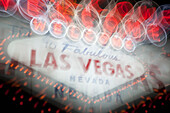 Welcome to Las Vegas Sign at Night, zoom effect, Las Vegas, Nevada, USA, Welcome to Las Vegas Sign