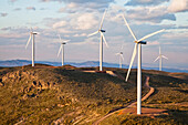 Wind turbine power generators above the town of Turrillas in Almeria province, Spain., Turrillas, Spain / Wind Generators
