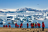Touristen auf Devil Island, Antarctic Sound, Weddellmeer, Südpolarmeer, Antarktis