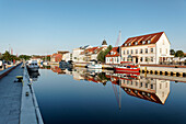 Port at the Uecker, Ueckermuende, Mecklenburg-Western Pomerania, Germany