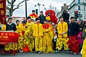 Paris, France, Street Scenes, Belleville Chinatown, People Celebrating Chinese New Years