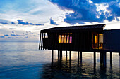 Villa at Park Hyatt Maldives Hadahaa at dusk, Gaafu Alifu Atoll, North Huvadhoo Atoll, Maldives