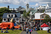 Blick zum Platz Austurvöllur, Reykjavik, Island, Europa