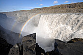 Dettifoss waterfall in the sunlight, North Iceland, Europe