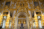 Innenansicht von einem Saal im Katharinenpalast, Tsarskoye Selo, Pushkin, Sankt Petersburg, Russland, Europa