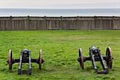 USA, California, Northern California, North Coast, Fort Ross, Fort Ross State Historic Park, site of Russian trading colony established in 1812, cannon