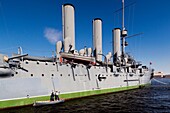 Russia, Saint Petersburg, Petrograd, Cruiser Aurora, fired the first shot of the October Revolution, October, 25, 1917