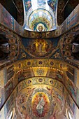 Russia, Saint Petersburg, Center, Church of the Saviour of Spilled Blood, interior glass mosaics