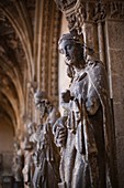 Spain, Castilla y Leon Region, Leon Province, Leon, Catedral de Leon, cathedral, detail of the cloisters