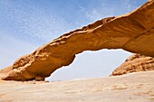 Natural arch in Al Harazah, Wadi Rum, Jordan, Middle East