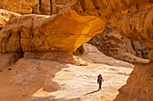 Natural arch in Al Harazah, Wadi Rum, Jordan, Middle East
