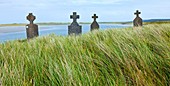 Teachlach Éinne graveyard and church  Killeany Village, Inishmore Island, Aran Islands, Galway County, West Ireland, Europe