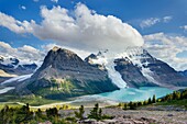 Mount Robson 3,954 m 12,972 ft and Berg Lake from Mumm Basin, Mt  Robson Provincial Park British Columbia Canada