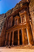 The Treasury monument Al-Khazneh, Petra archaeological site a UNESCO World Heritage site, Jordan