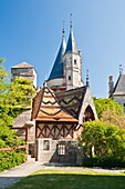 architecture , building , Burgundy , castle , color image , day , Europe , France , La Rochepot , mansion , outdoor , residence , vertical , V04-1535641 , AGEFOTOSTOCK 