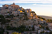 The town of Gordes at dawn, Provence, France, Europe