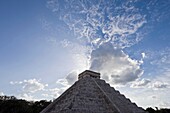 One of the new seven wonders of the world, The Kukulkan Pyramid or â€œEl Castilloâ€? in Chichen Itza, Yucatan Peninsula, Mexco