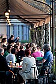 Cafe at Marqueyssac gardens, chateau, Dordogne, Aquitaine, France, Europe