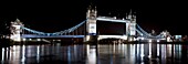 Tower Bridge one of London´s top tourist attractions viewed from north side of the River Thames