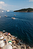 Sunset beach Bar, Buza Bar, cruise boats, Dubrovnik, Croatia