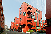 Modern buildings at the Gebrueder Wolf Platz, St. Pauli, Hamburg, Germany, Europe