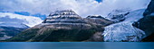 Mountain lake with glacier Mt Robson, Provincial Park, British Columbia, Canada, America