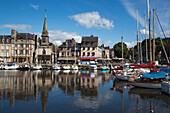 Sailboats in harbor, Honfleur, Calvados, Basse-Normandy, France