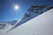 Vazifenztal, Madrisa im Hintergrund, Gargellen, Montafon, Vorarlberg, Österreich