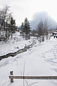 Hiking path in Winter, Brand, Brandner valley, Vorarlberg, Austria