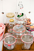 Empty preserving jars, Homemade