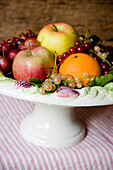Fruit bowl with apples, oranges and redcurrants, Fruit