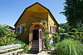 Hut near the Goetheanum, world center for the anthroposophical movement, Dornach, Kanton Solothurn, Switzerland, Europe